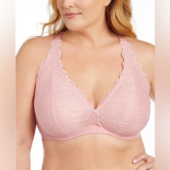 NWT INC lace halter back bralettes in pink - Picture 1 of 6